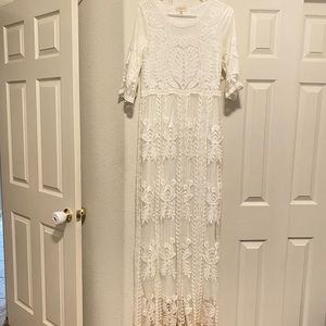 White Lace Maxi Dress